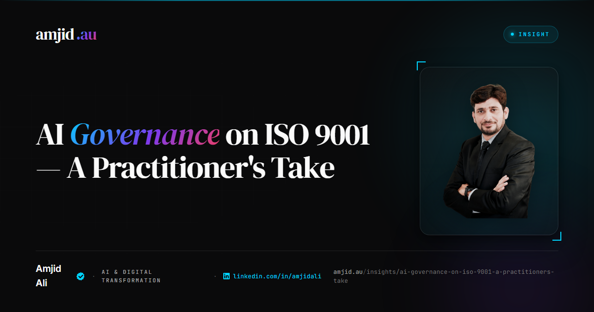 AI Governance on ISO 9001: A Practitioner's Take, AI Governance, Responsible AI