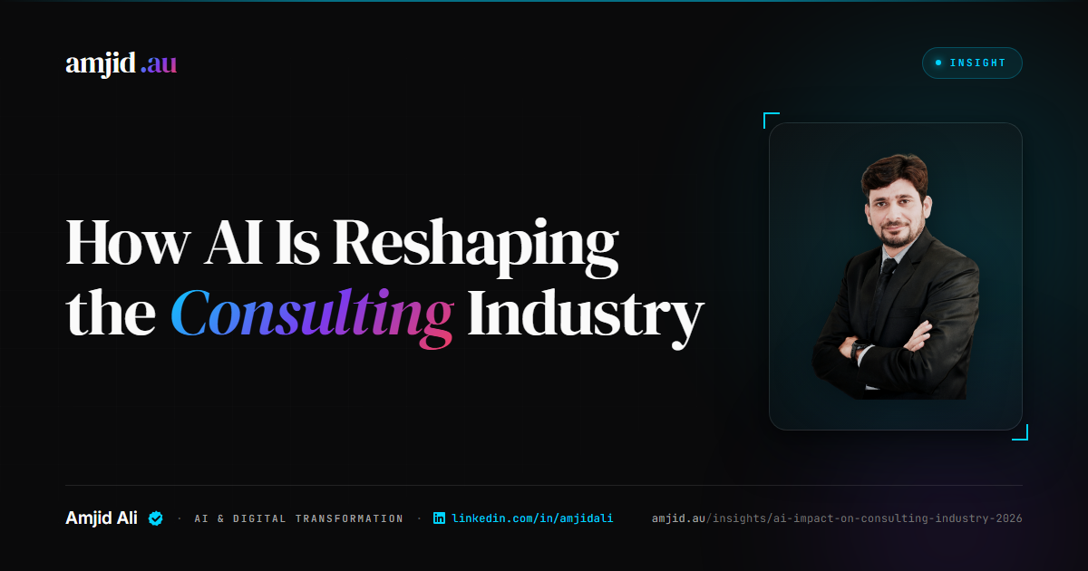 How AI Is Reshaping the Consulting Industry (2026), AI Strategy, Consulting analysis by Amjid Ali.