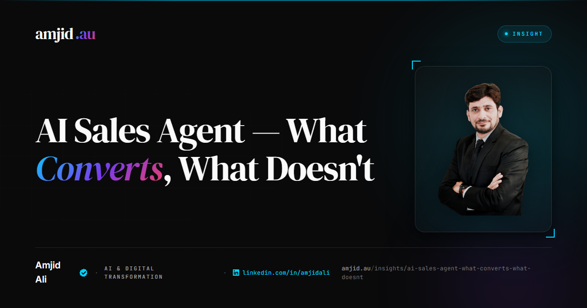 AI Sales Agent: What Converts, What Doesn't, and Where the Real ROI Lives, AI Sales Agent, Sales Automation