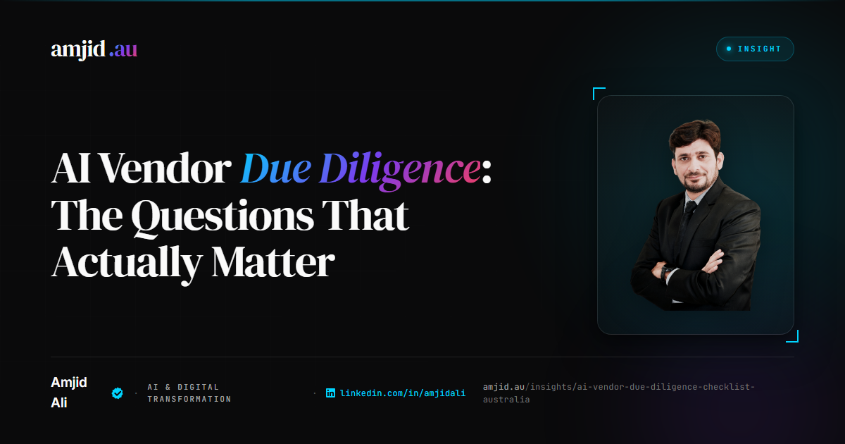 AI Vendor Due Diligence: The Questions That Actually Matter, AI Procurement, Vendor Management