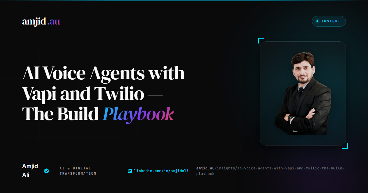 AI Voice Agents with VAPI and Twilio: The Build Playbook, Voice AI, VAPI