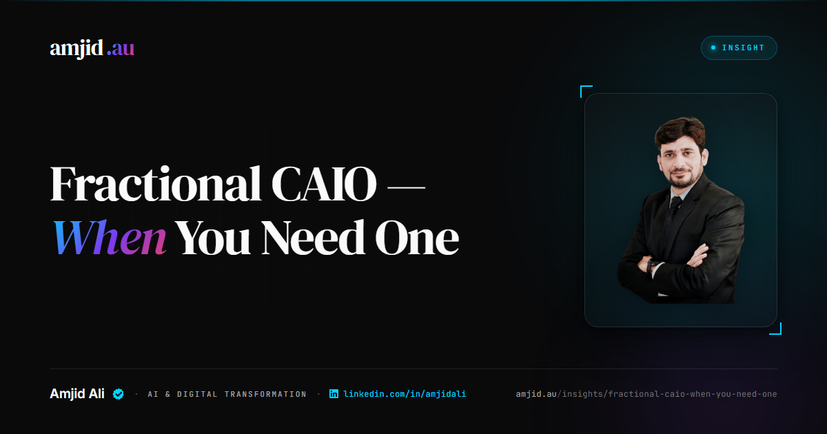 Fractional CAIO: When You Need One, When You Don't (Buyer's Guide), Fractional CAIO, AI Leadership